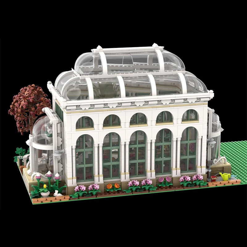 City Street View รุ่น MOC อาคารอิฐขนาดกะทัดรัดสวนพฤกษศาสตร์ Modular เทคโนโลยีของขวัญวันหยุดประกอบของเล่นเด็กชุด