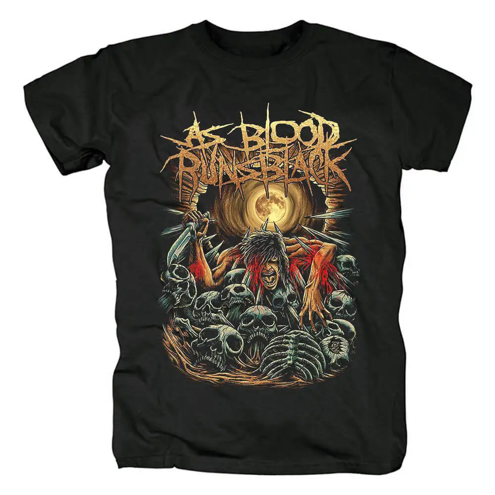 

As Blood Runs Black T Shirt Men Women Short Sleeve Retro Metal Punk Rock Band Cotton Tee High Quality Y2k Tops Summer Streetwear