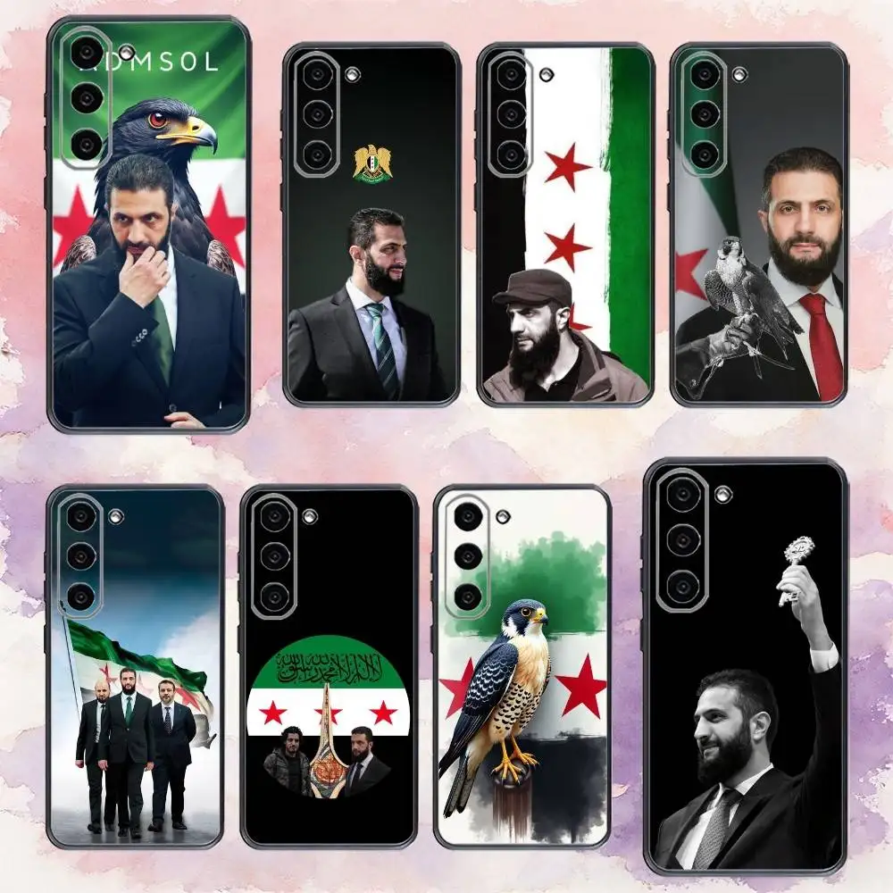 أحمد الشارا سوريا السورية العلم جراب هاتف لسامسونج غالاكسي A73، A72، A71، A70، A53، A52، A51، أخرى غطاء أسود ناعم