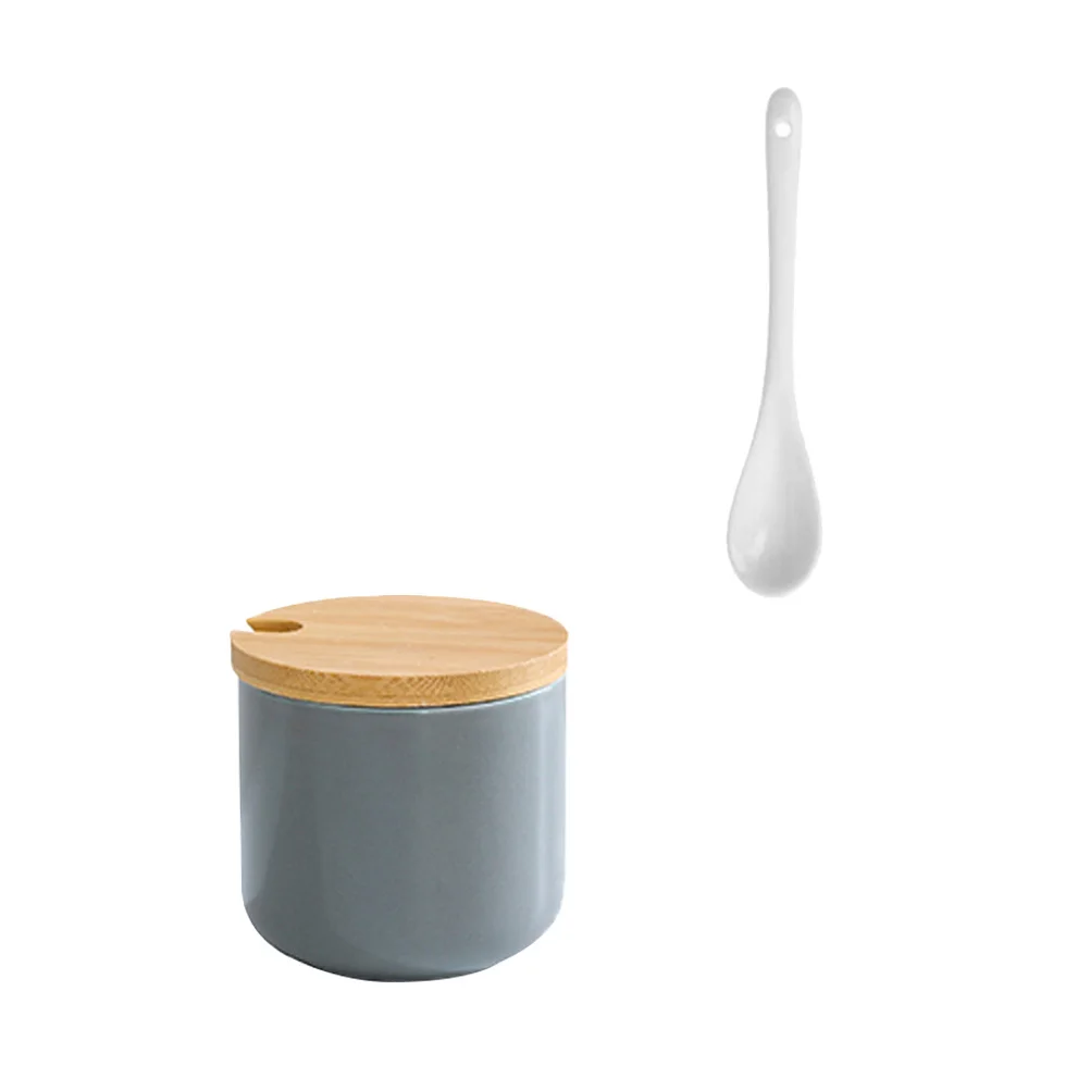 مجموعة واحدة من 3 برطمانات توابل سيراميك، حاويات تخزين مستديرة متعددة الوظائف ممتازة للمطبخ، دقيق التوابل والملح والفلفل #1