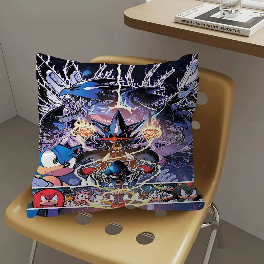 Anime S-SonicS Pillow Gift Home Office Decoration Bedroom Sofa Car Cushion Cover case 45x45 - view 6