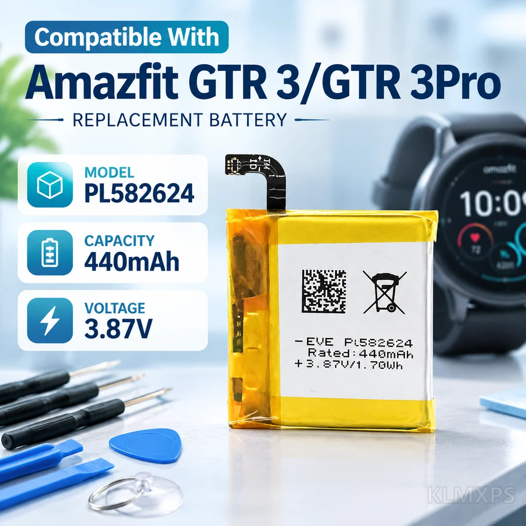 Smart Watch Replacement Battery PL582624 For Amazfit GTR 3 GTR 3 Pro 3Pro With Tool Kit Battery Cell Spare Part For Watch Repair