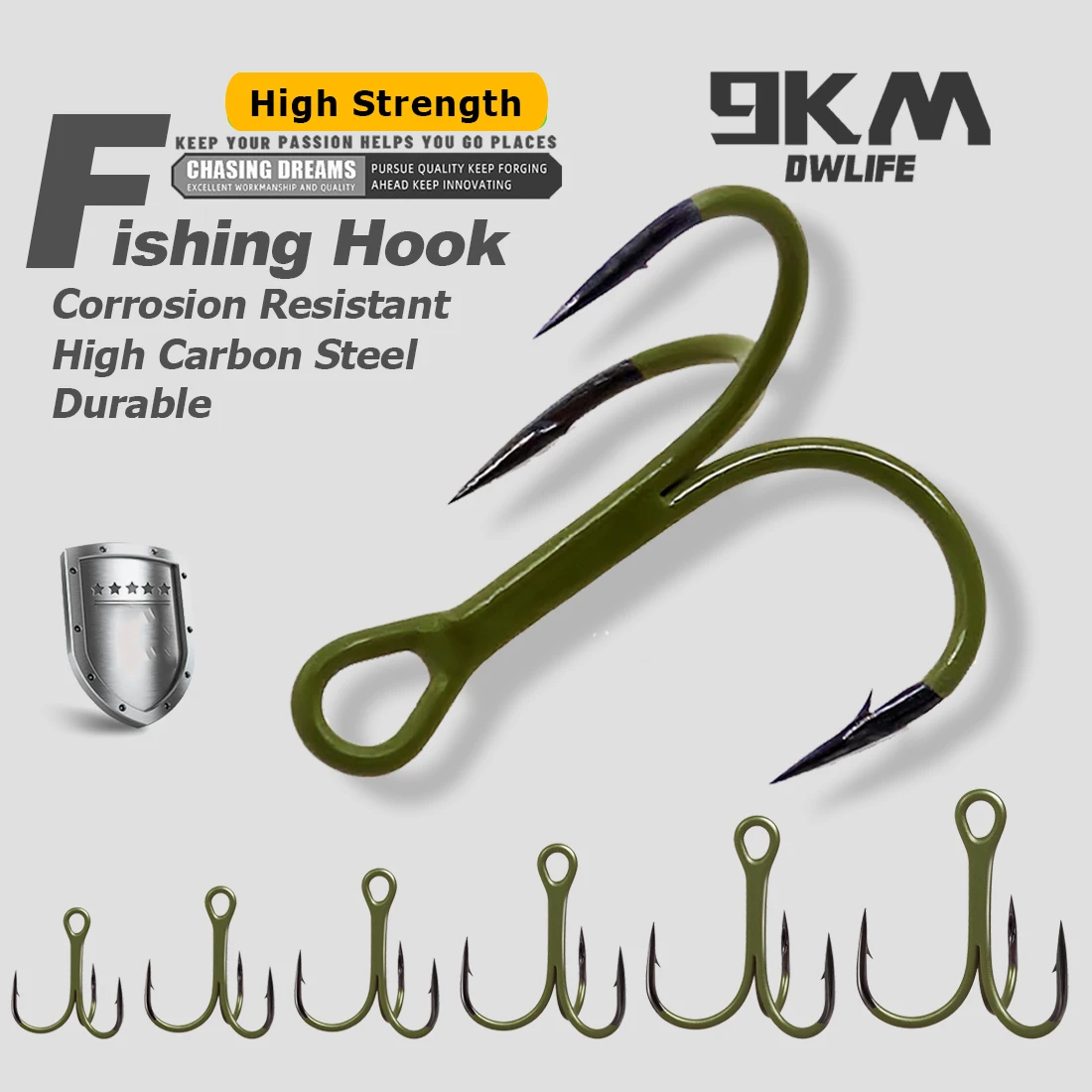 9KM Treble Hooks 3X…