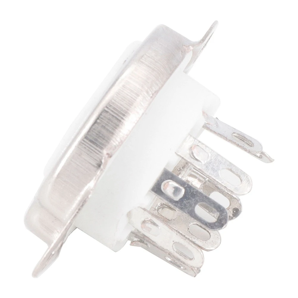 10PCS Ceramic B9A Silver-Plated 9Pin Vacuum Tube Socket Panel Chassis Mount for ECC81 ECC82 ECC83 EL84 6922 Vacuum Tube