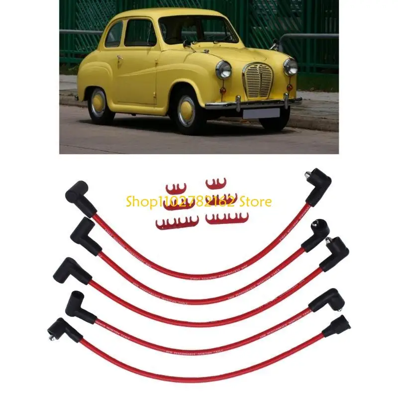 

547B Reliable 4 Cylinders Ignitions Wires with 90 Degree Elbow Fitment Simple Installs