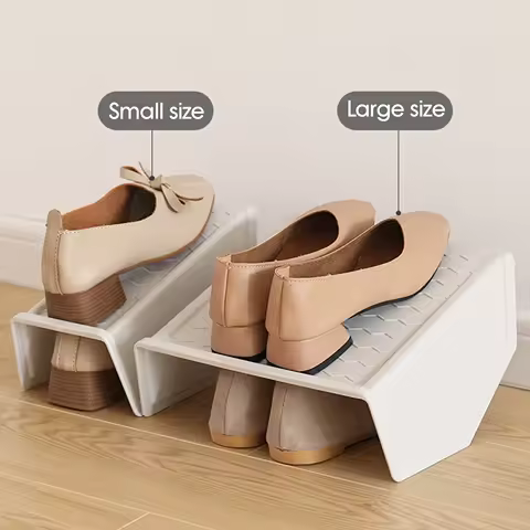 1Pc Durable Shoe Organizer Space Saving Cabinet Closet Stand Shoes Storage Rack Shoebox Double Deck Rack Holder