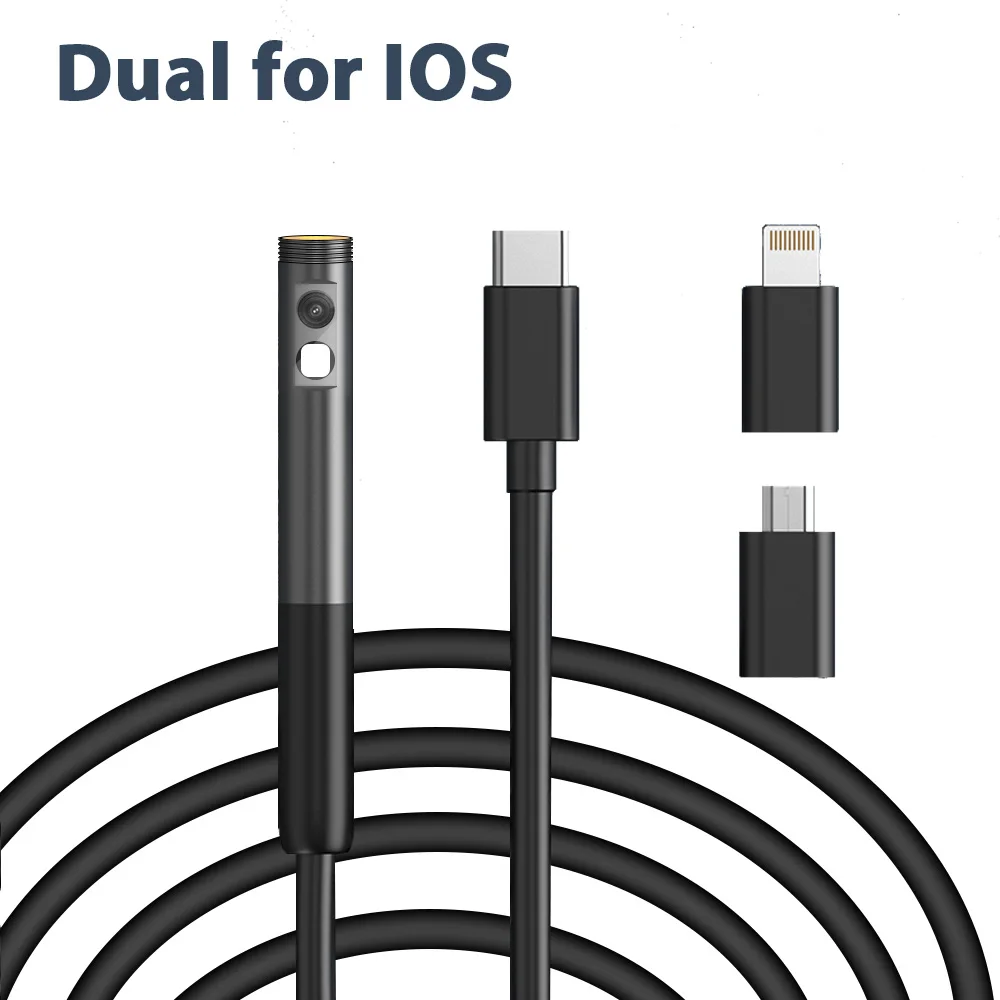 INSKAM Endoscoopinspectiecamera 3-in-1 Micro USB / Type-C Mini-inspectiecamera voor IOS iPhone Waterdichte pijpleiding Borescope