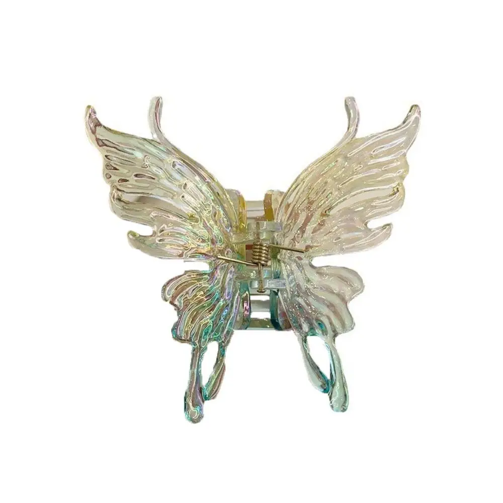 Trendy Colorful Liquid Butterfly Hair Claw Acrylic Claw Clip Butterfly Crab Clip Headwear Headdress Large Shark Clip Women