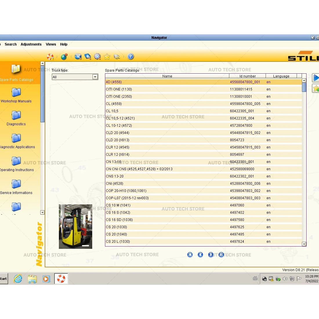 2025 HOT Still Steds Navigator Forklifts D8.21 R2 Full Instruction Service Repair Parts Manuals EPC Diagnostic Diagrams Catalog