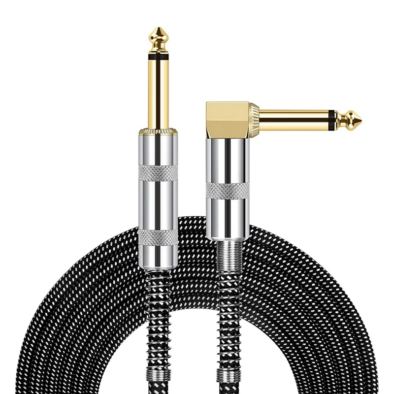 كابل صوت للميكروفون مطلي بالذهب 6.35 مم كابل تمديد كابل ميكروفون ستيريو