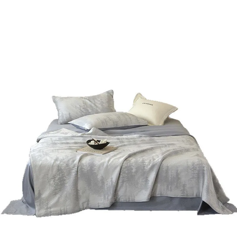 

Cotton summer cool quilt, lazy wabi sabi feng shui washing color woven jacquard summer quilt, four piece set