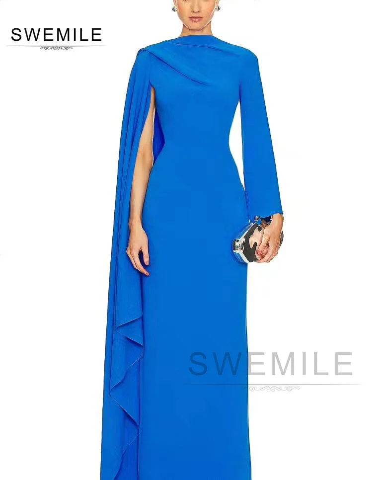 Blue Long Dresses Formal Occasion Dresses Prom Dresses Cocktail Dresses Zipper Up Cap Straps Elegant Dresses For Women