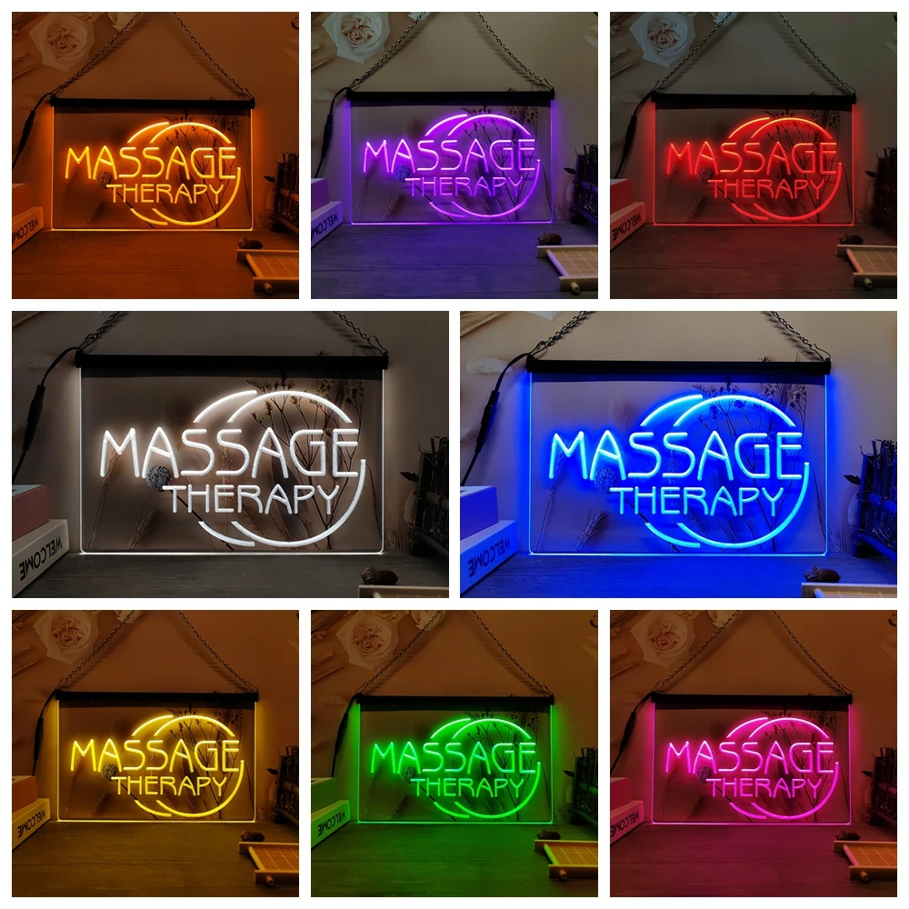 Massage Therapy Body OPEN LED Neon Sign-3D Carving Wall Art for Home,Room,Bedroom,Office,Farmhouse Decor