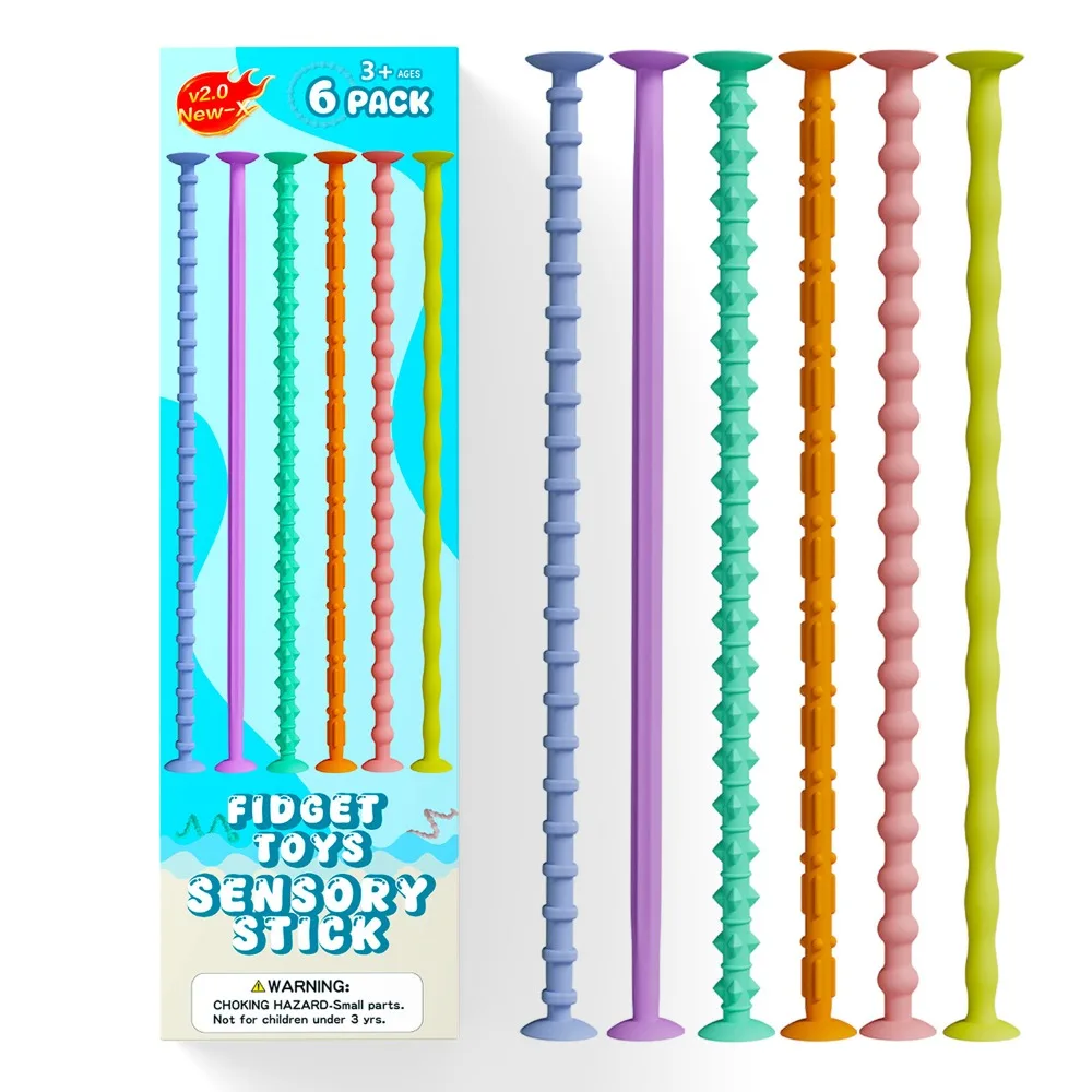 

6 шт. силиконовое сенсорное кольцо на кончике пальца, обучающее пособие по фокусу, успокаивающие игрушки, прочные сенсорные игрушки без запаха для детей