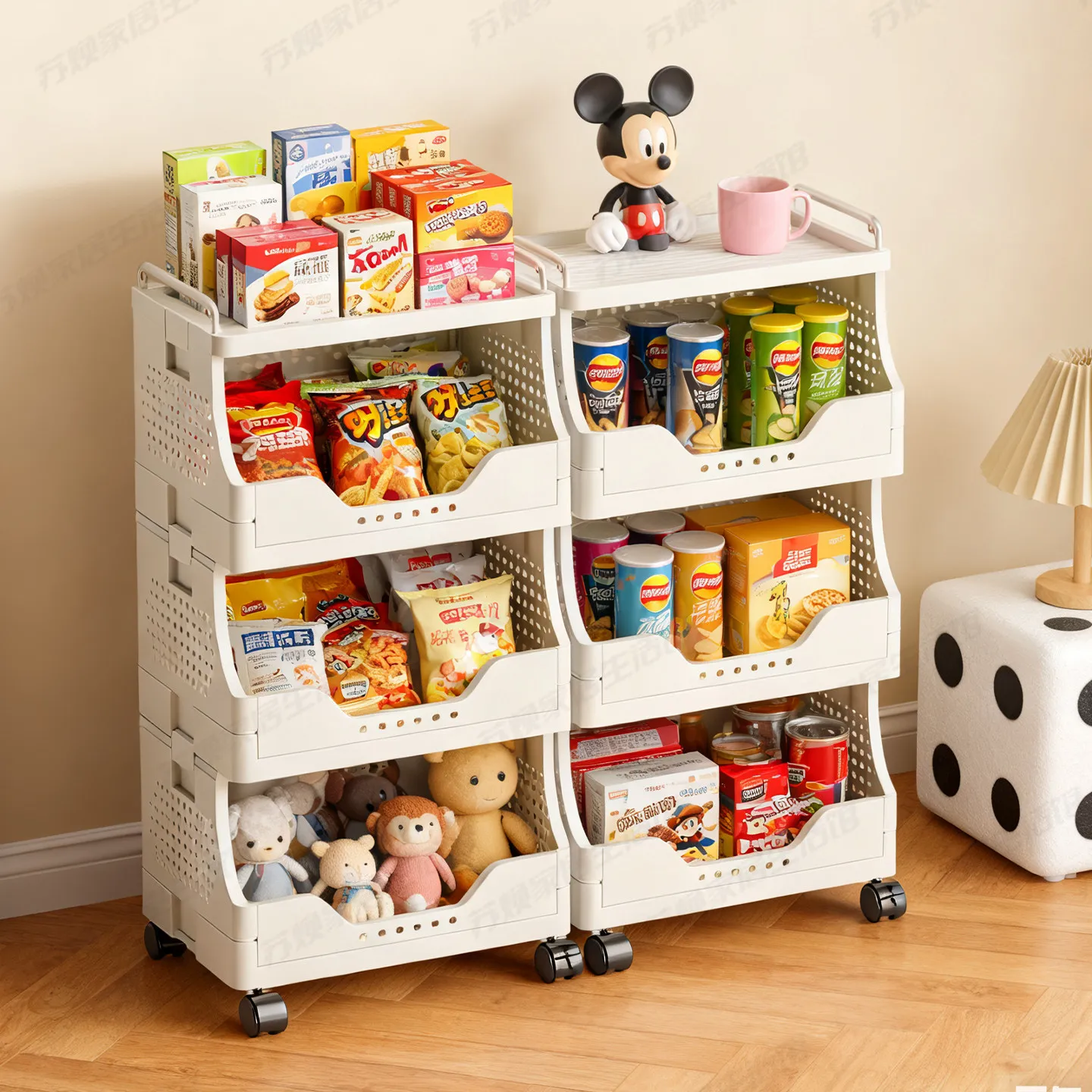 Snack shelf, small cart storage shelf, floor-to-ceiling multi-storey living room mobile