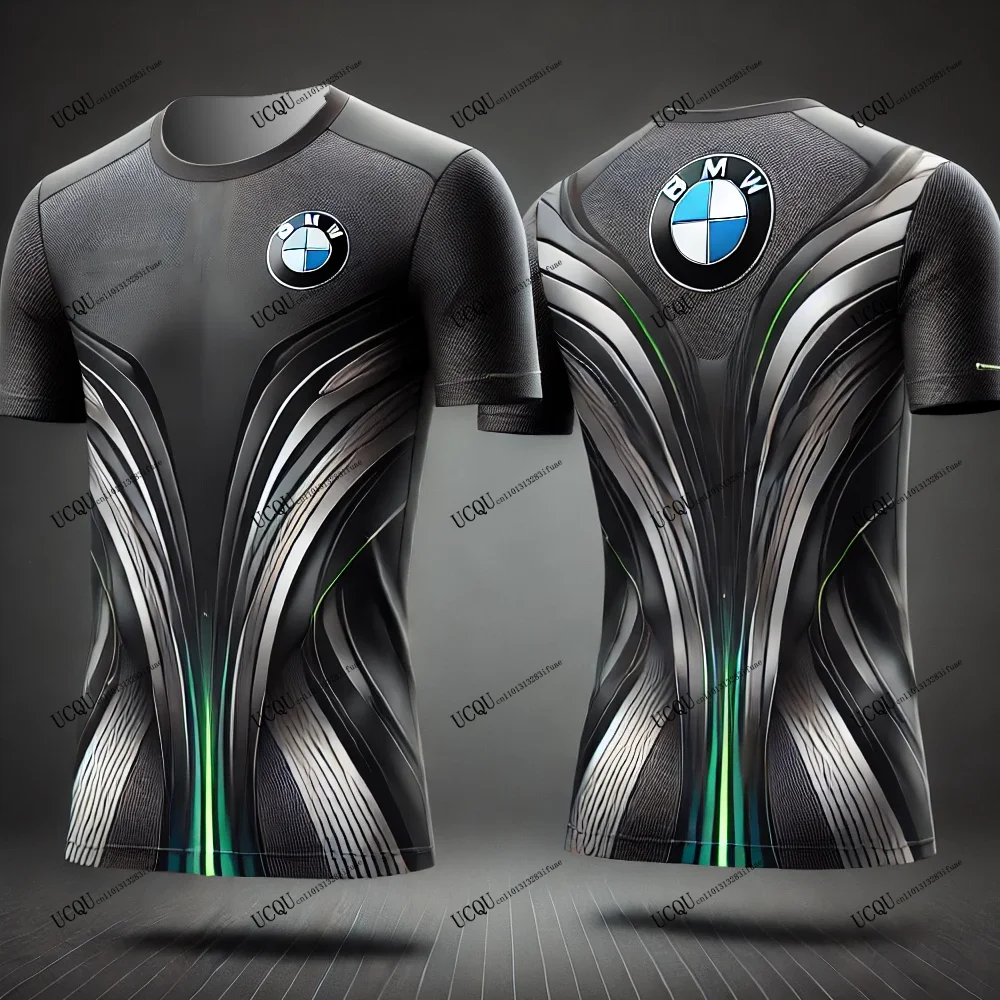 

НОВАЯ футболка BMW Racer Tech 2024, футболка Dynamics Flow Lines, зеленая отделка, охлаждающий спортивный топ, черный, серый, светоотражающий ​ Взрослые ДИТИ Унисекс