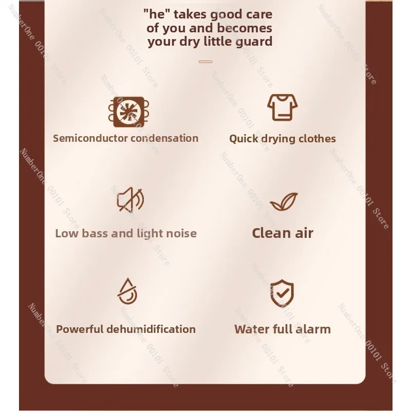 Household Silent Dehumidifier Moisture Absorber For Basement Bedroom Air Purification Moisture Removing Machine