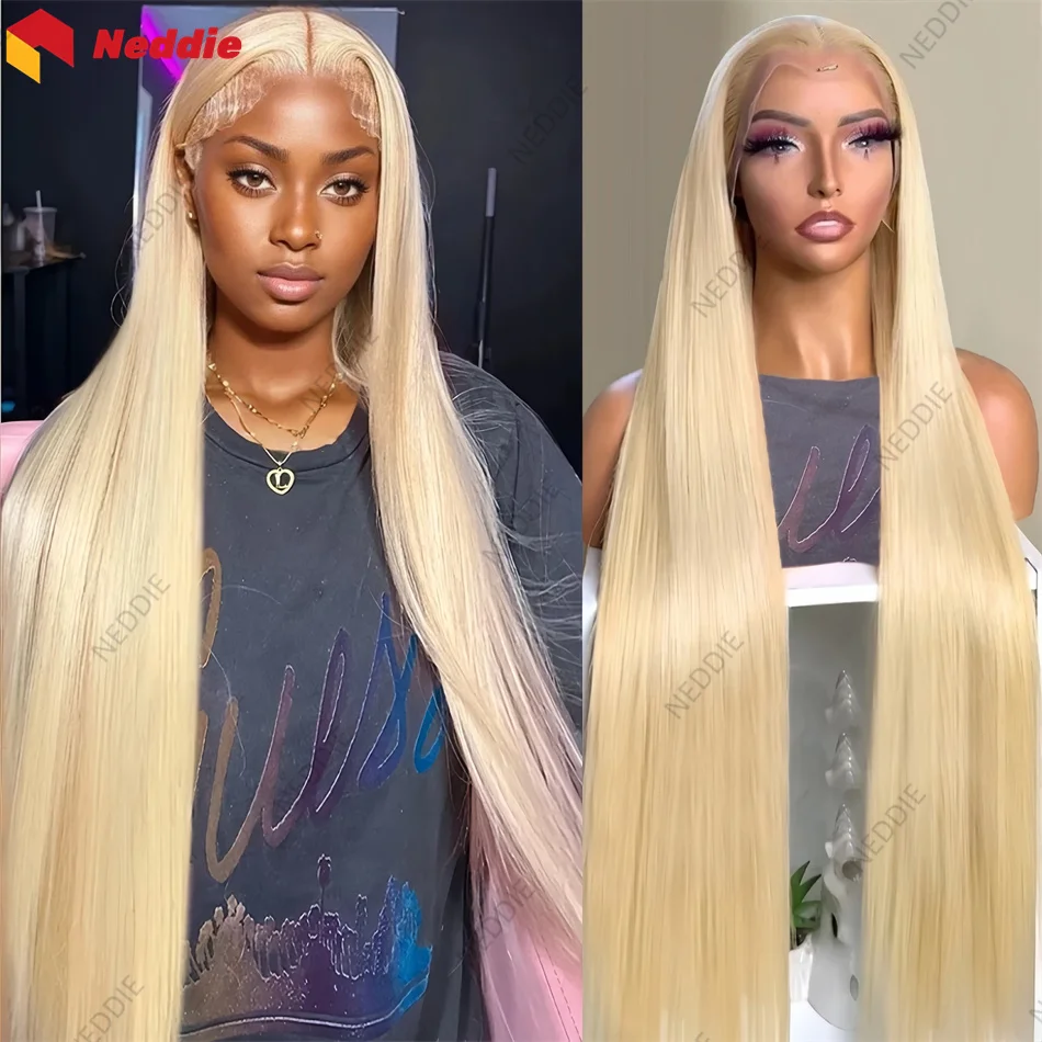 Blonde 613 13x6 Hd Lace Frontal Preplucked 30 32 Inch Bone Straight Wigs Human Hair 13x4 Hd Transparent Lace Front Wig for Women