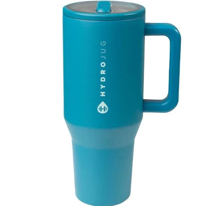 HydroJug Traveler - Modern Tumbler, Simple Flip Straw, & Rubber Base, Leak Resistant, Insulated Stainless Steel Water Bottle