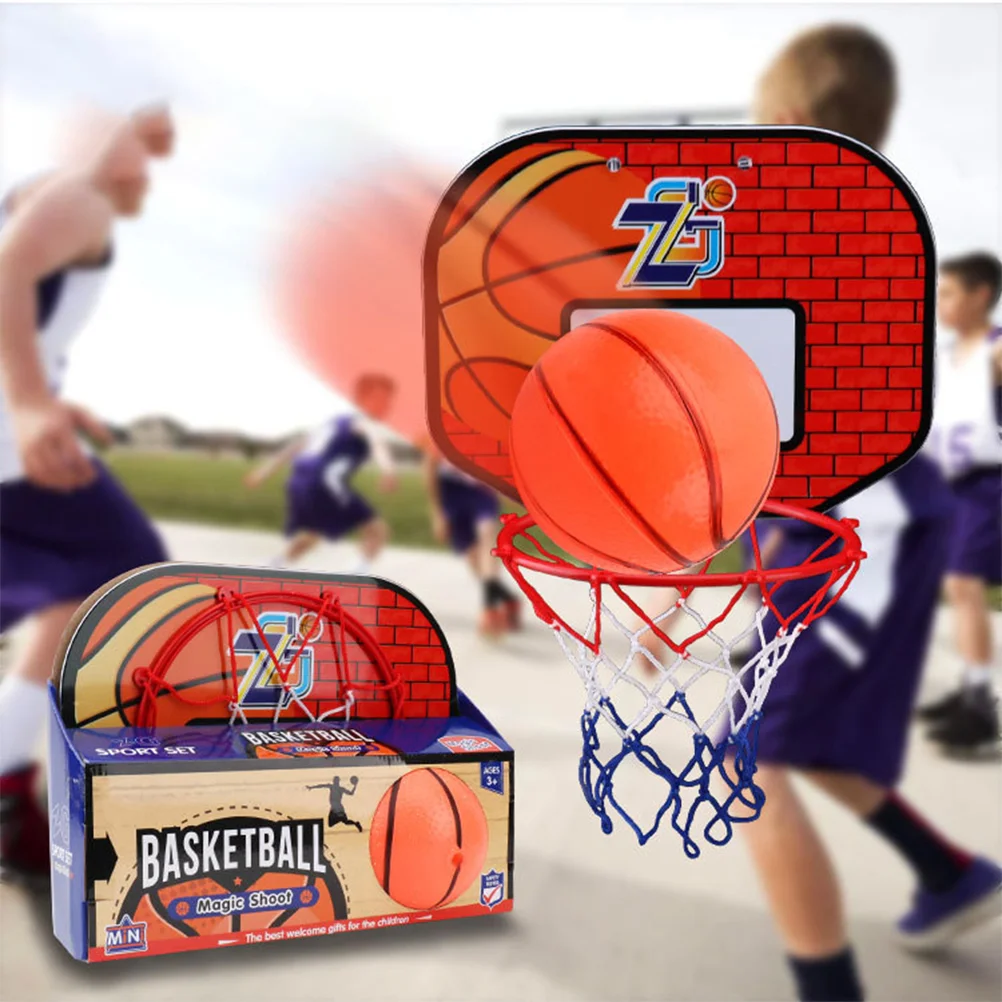 1 Set Wall Suction Type Basketball Board Plastic Basketball Mini Wall Mounted Basketball Board Sports Supplies fo