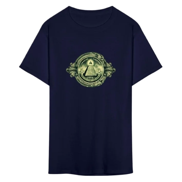 All Seeing Eye, Pyramid, Dollar, Freemason T-Shirt 100% Cotton O-Neck Short Sleeve Summer Casual Mens T-shirt Size S-3XL