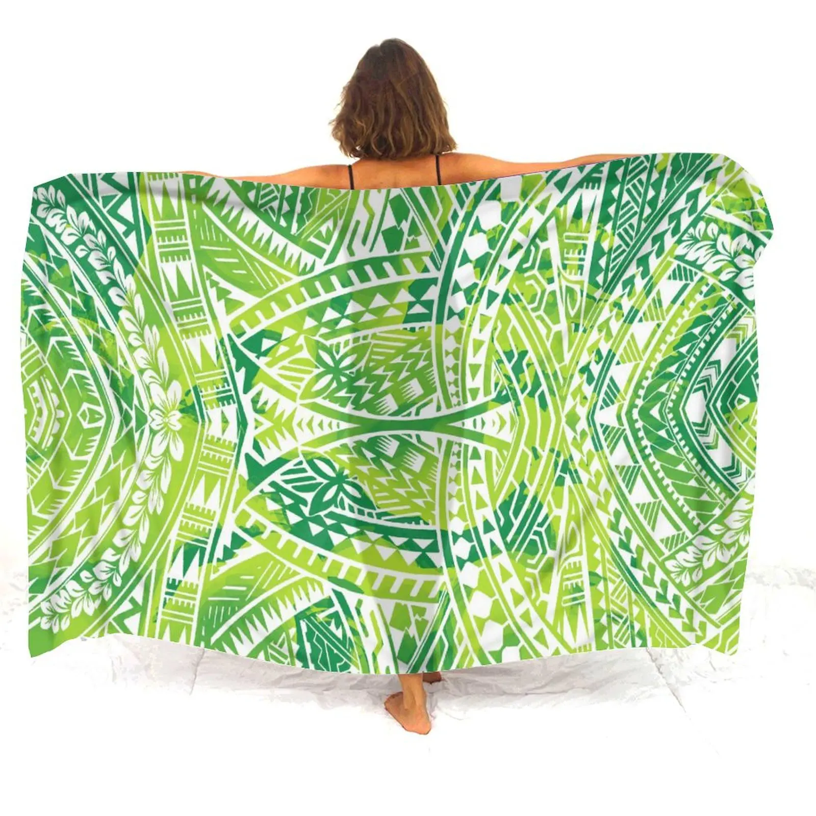 One-Piece Floral Custom Bikini Cover Up Retro Island Bikini Cover Beach Clothing Polynesian Swimsuit Sun-Protective Clothing