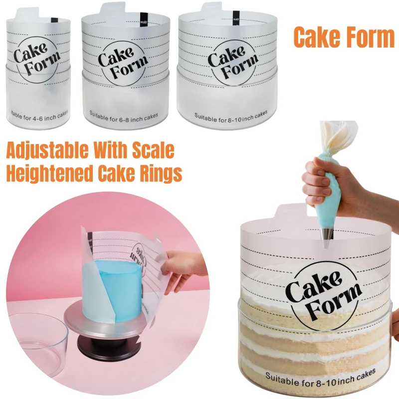 

6-10 Inches Adjustable Round Cake Ring Mold Retractable Fondant Tools Mousse Cream Chocolate Baking Ring Quick Pastry Decoration