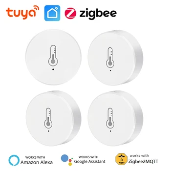 Tuya Zigbee-Capteur intelligent de température et d'humidité, contrôleur d'hygromètre intérieur, surveillance, application Smart Life, fonctionne avec Google Home, Alexa