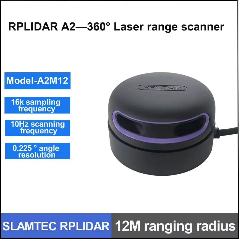 Slamtec A2M12 lidar sensor 360 Degree 5-15Hz 12m RPLIDAR A2 Laser radar Ranging scanning,navigation and obstacle avoidance