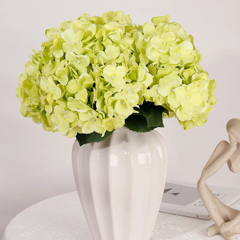 NEU 5 Köpfe große rote Hortensien Seidenblumen Hortensien künstliche Blumen gefälschter Blumenstrauß Blumenarrangements für Zuhause Hochzeitsdekoration – Detail 6