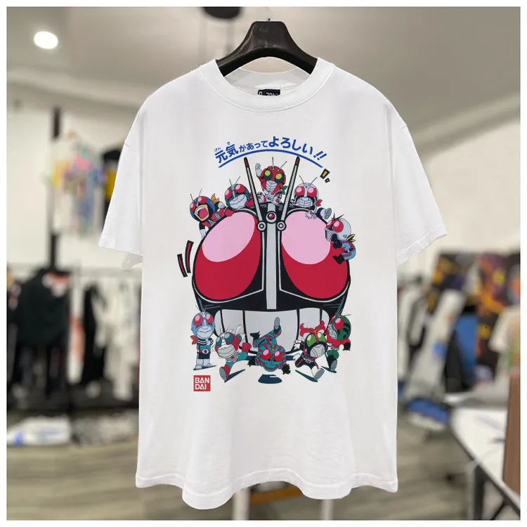 Kamen Knight Shirt Retro Style Japanese Special Photo Unisex Pattern T-shirt Masked Knight Poster Pattern T-shirt Y2k Streetwear