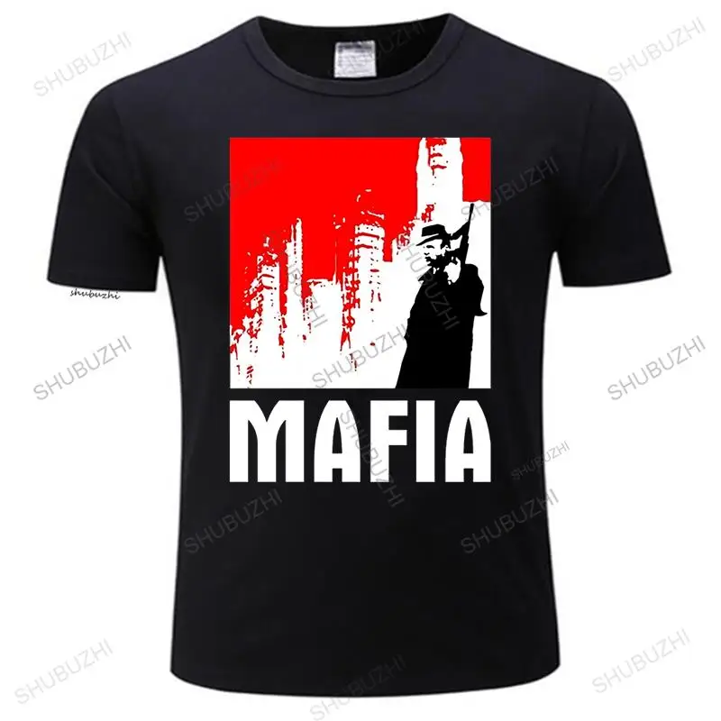 Online T Shirt Men O-Neck Mafia 1 The City Of Lost Heaven Game T-Shirt (Black Red) High Quality casual Short Sleeve Best Friend