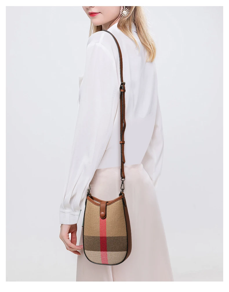 

Fashion leather handbag mini cowhide slung bag cell phone bag plaid bag