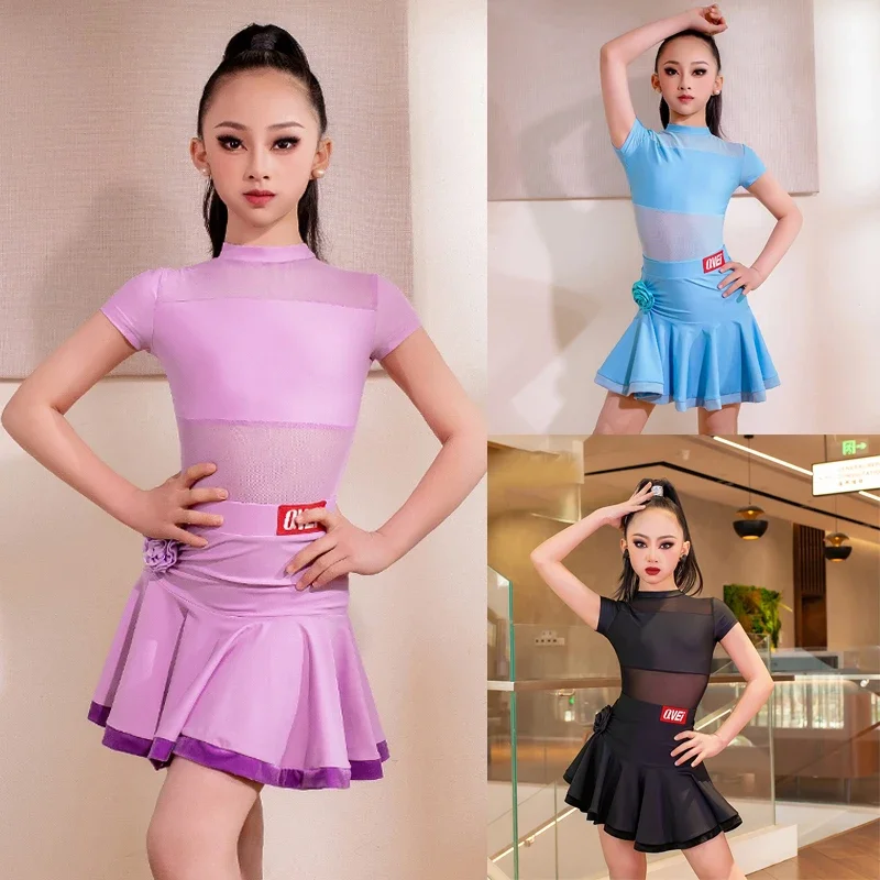 

Fashion Latin Dance Competition Costume Girls Latin Dance Party Dress Kids Professional Dancing Clothes Training Wear