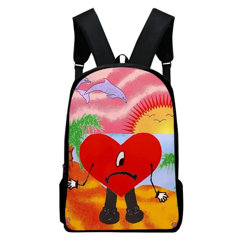 Bad Bunny School Bag Backpack Boys Girls Cosplay Cartoon Anime Oxford Waterproof Schoolbag Teens Women Men Casual Laptop Bag