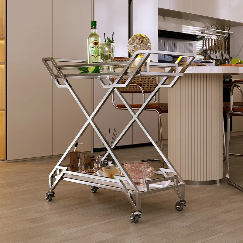 

Banquet Luxury Detailing Hotel Handcart Rolling Utility Portable Trolley Hotel Handcart Carts With Wheels Sackkarre Furniture