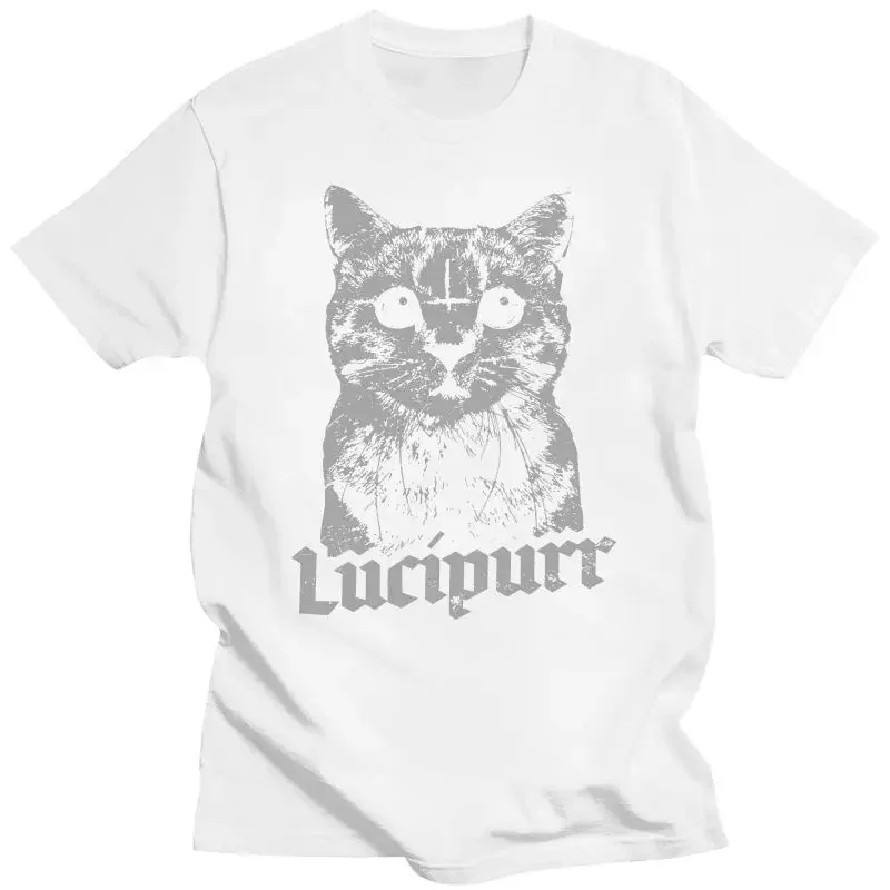 Lucifer Occult Satanic Cat Lucipurr Antichrist Baphomet 666 T-Shirt Mens Clothing  graphic t shirts  oversized t shirt  harajuku