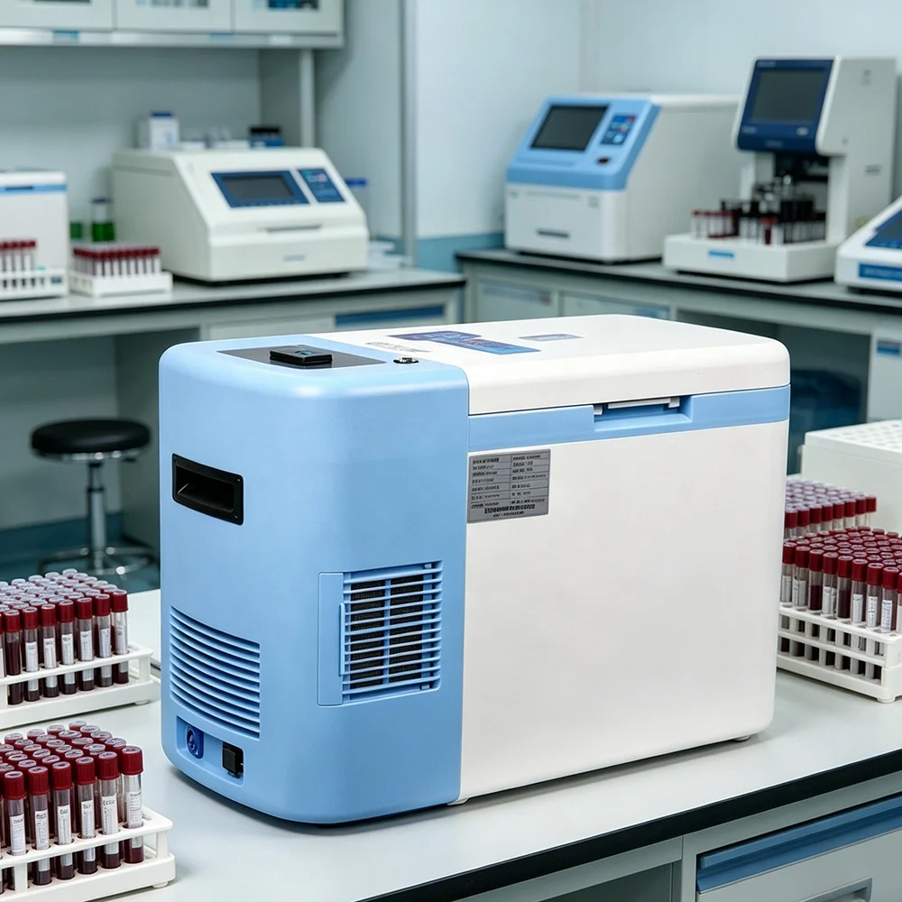 25L Ultra-low Temp Mini Portable Refrigerator -25 to -86℃ Digital Display 304 Stainless Steel Freezer Equipment Lab Use