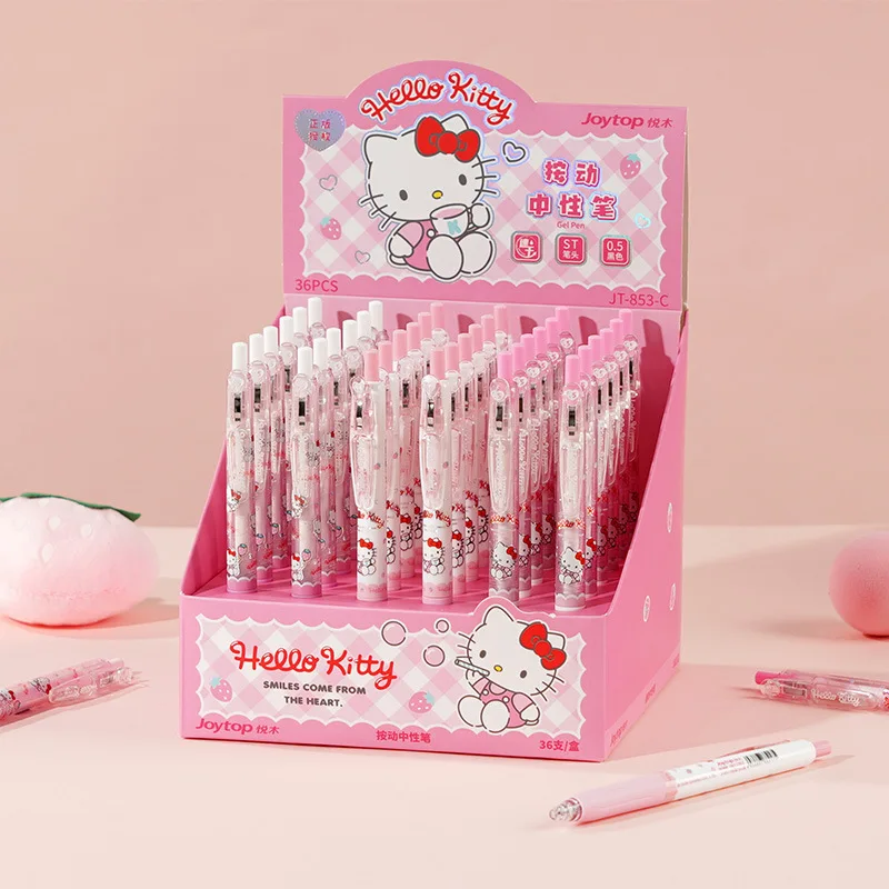 

Новая выдвижная гелевая ручка 2026 года с мультяшным дизайном Hello Kitty из серии «Клубника» (Kt Cat) – оптовые подарки для школьников и девочек.