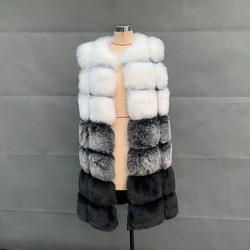 FANPUGUIZHEN-Faux Fox Fur Vest for Women, Thick Warm Coat, Long Fur Coat, Female Fashion, Autumn, Winter, High Quality