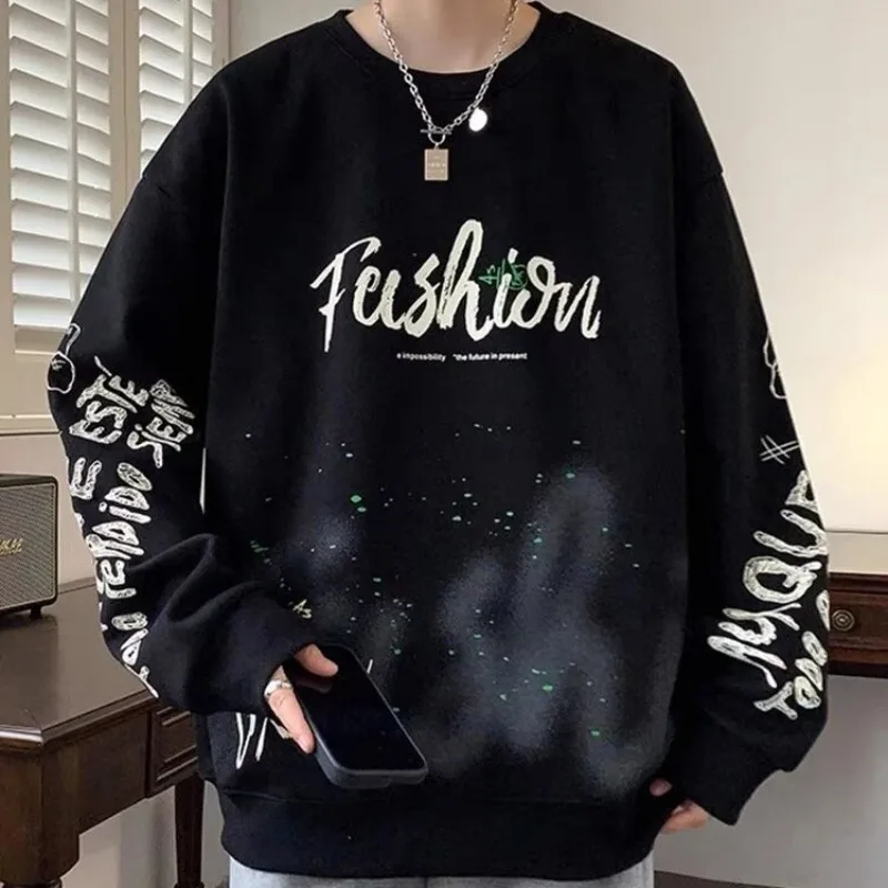 Autumn Men Oversized Hoodies & Sweatshirts S-5XL Graphic Top Black Loose Sweatwear High Quality Original Design Men Clothing New