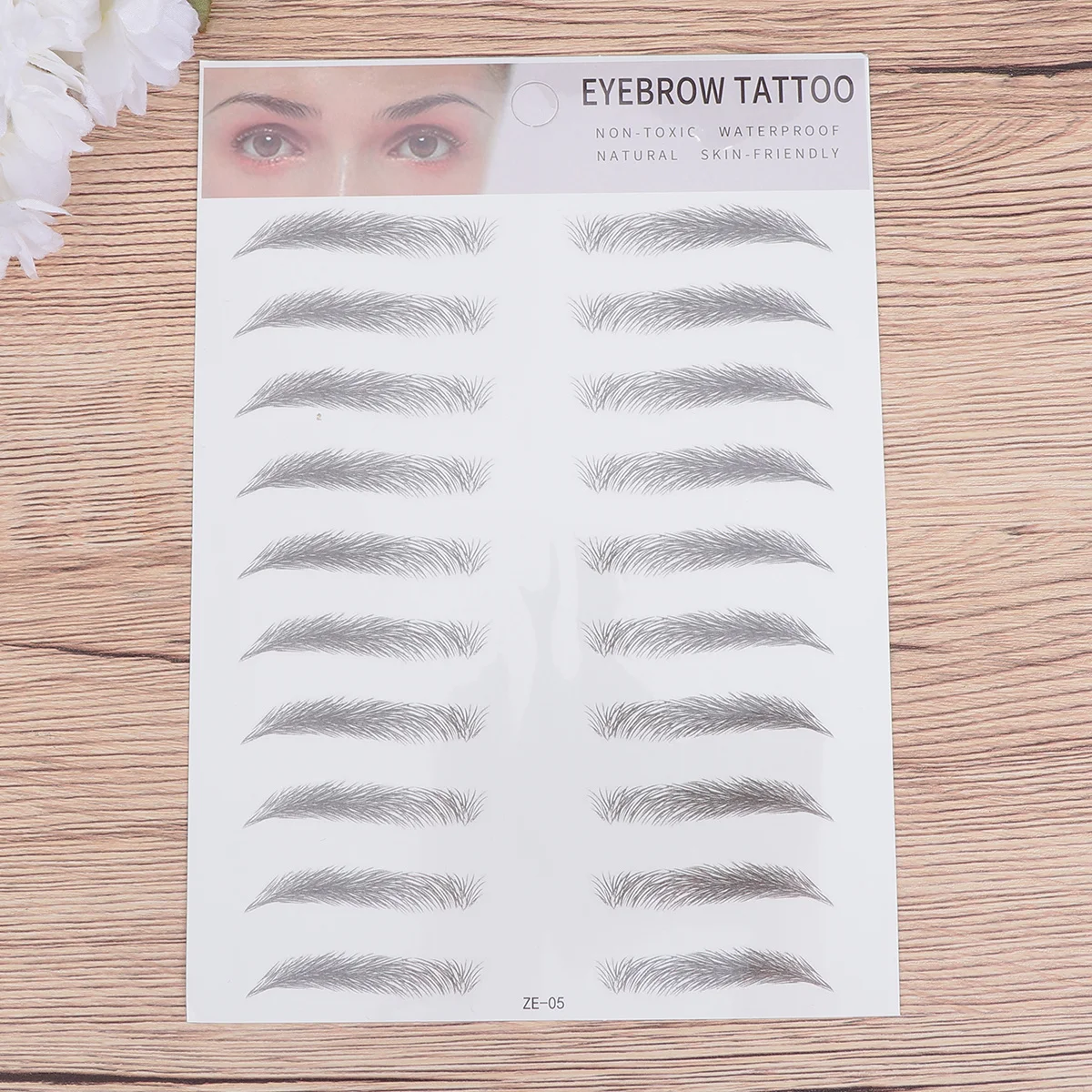 2Pcs Eyebrow Stickers Hair-Like Transfer Tool for Men Women Type 5 Black Easy Apply Full Natural Look Lasts Days