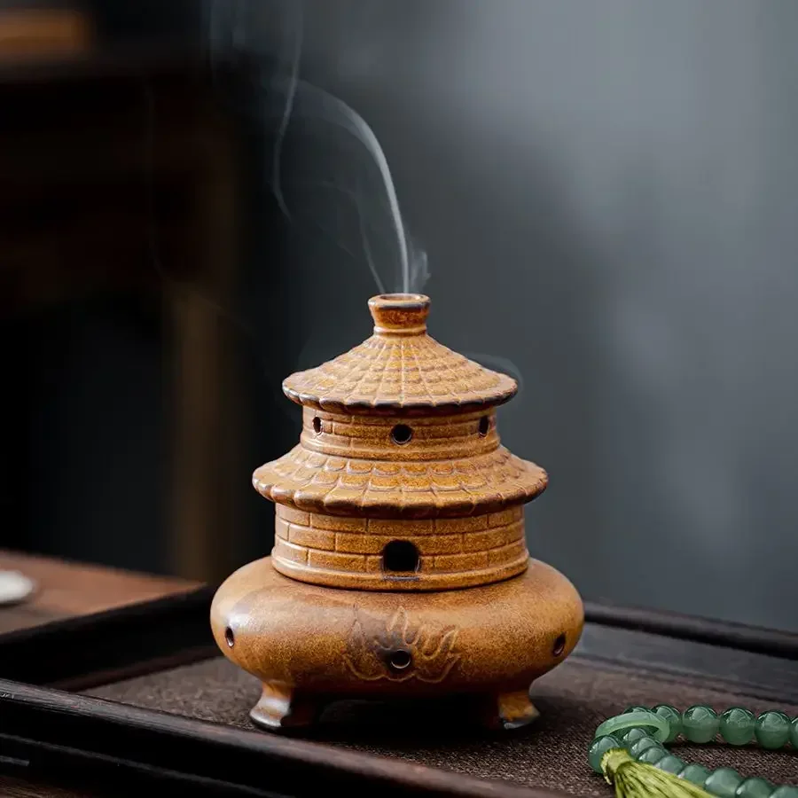 مبخرة منزلية من السيراميك، تقليد موقد البخور القديم، ديكور طاولة الشاي، فرن تاي تشي ثمانية تريجو، هاوسهو #4
