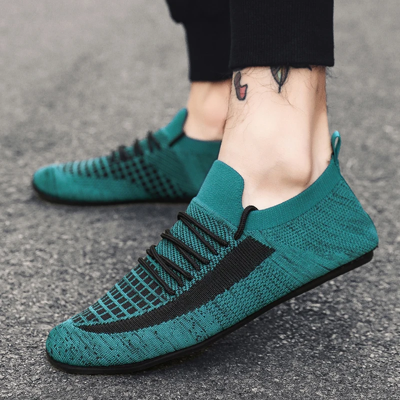 YRZL Mesh Loafers Men Driving Moccasins High Quality Flats Walking Shoes Breathable Non Slip Casual Loafers Summer Mens Shoes