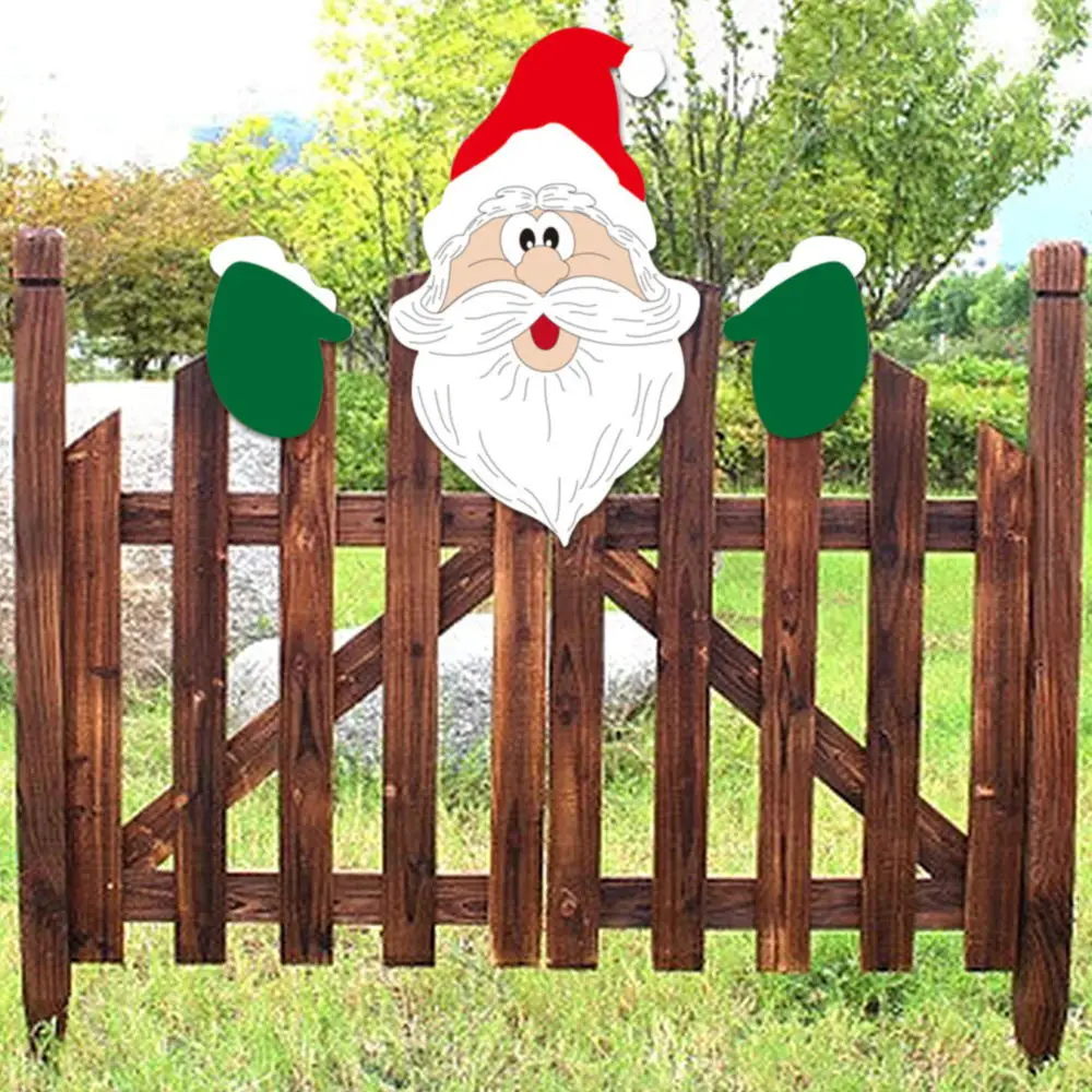 Christmas Fence Decoration Funny Farm Sign, Outdoor Peep Decoration for Home Garden Farm Yard Backyard Craft Statue