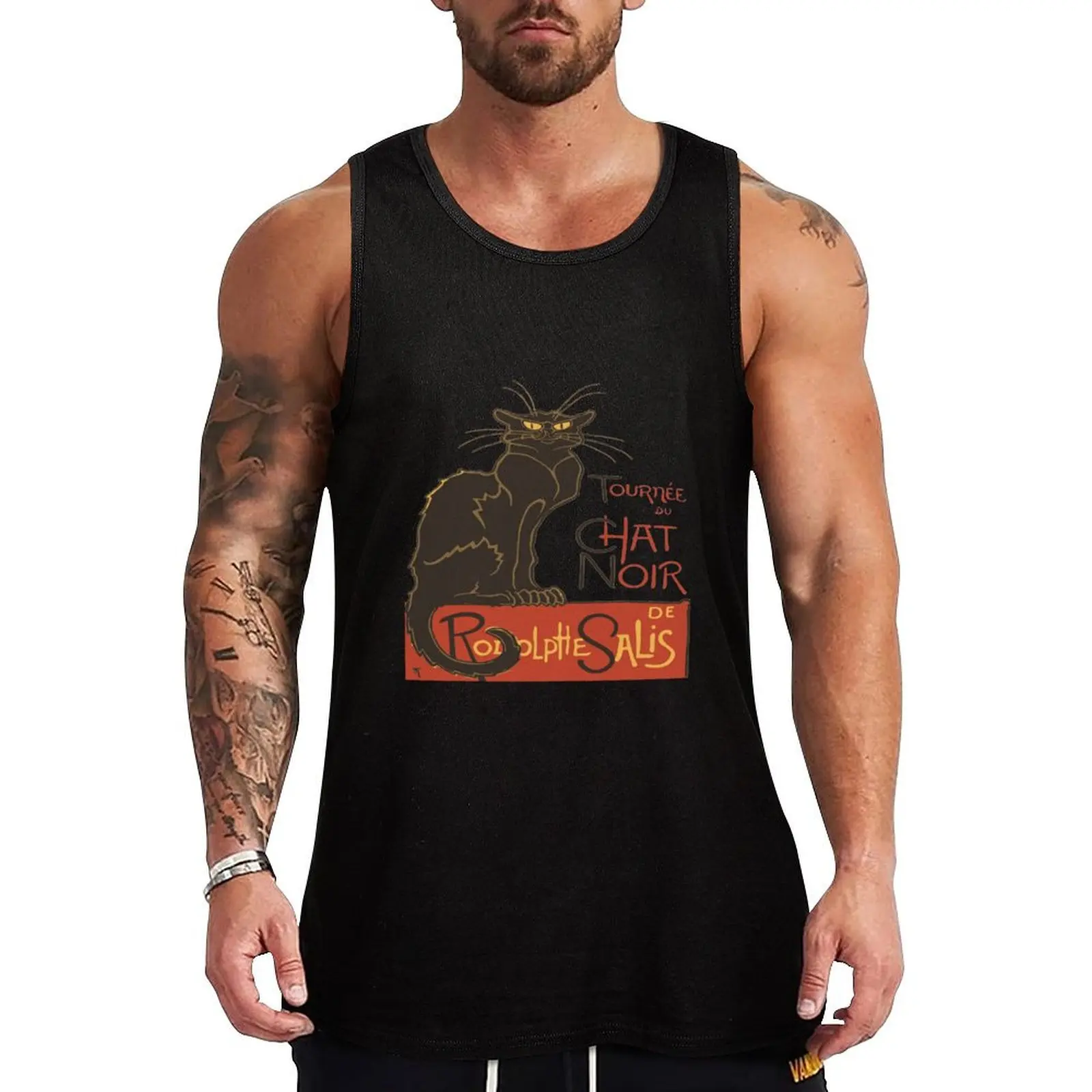 

Tournee du Chat Noir De Rodolphe Salis Vector Tank Top Comfort Stretch Tank Top Relaxed Fit Sleeveless