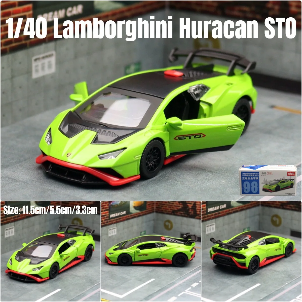 New 1:40 Lamborghini Huracan STO Supercar Alloy Car Diecasts & Toy Vehicles Car Model  Toys Collect Ornaments For Children Gift