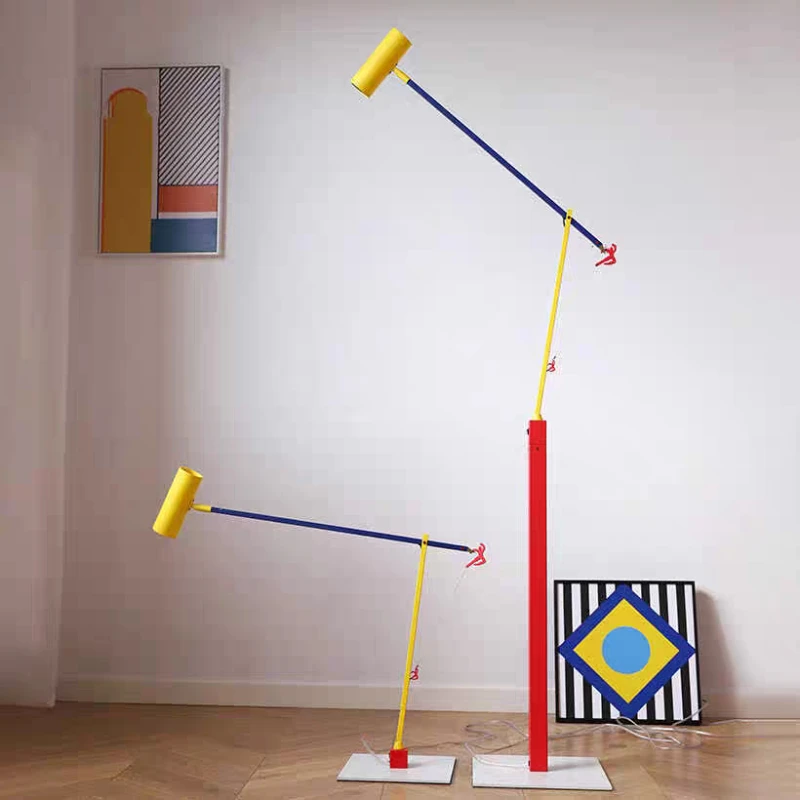 Nordic Modern Color Long Arm Floor Lamp Study Foyer Bed Room Lighting Floor Lamp Decoration Maison Art Lamps