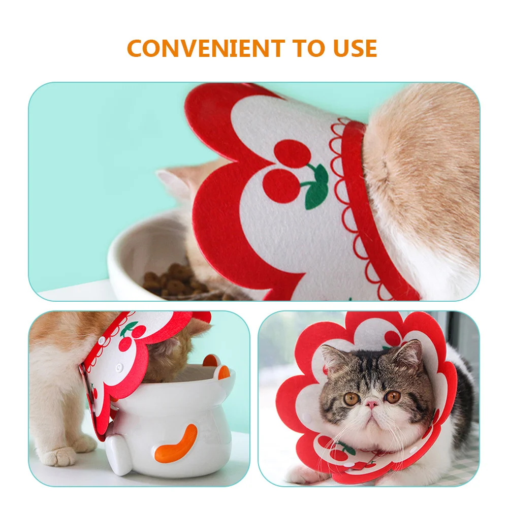 

Cat Collar Felt Pet Recovery Collar Adjustable Supple Anti Licking Surgery Protective Cone for Cats Dogs Rabbits Breathable