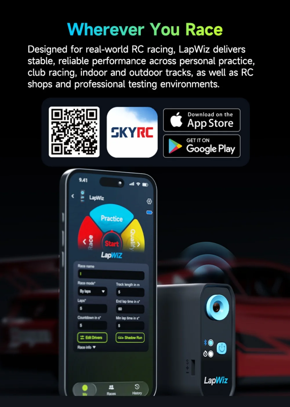 SKYRC LapWiz Professioneller IR RC Lap-Timer mit Multi-Car-ID-Management, Screen-Cast, Sprachansage und OTA-Upgrade für Mini-Z 1/10 RC-Rennen – Detail 21